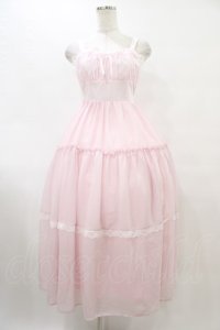 Lovely Tency / 眞白ありすコラボ/ティアードジャンパースカート M ピンク H-25-09-18-1034-0-OP-NS-ZH