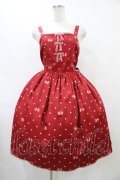 axes femme kawaii / ハートドット柄ジャンスカ M レッド H-25-09-18-1037-AX-OP-NS-ZH