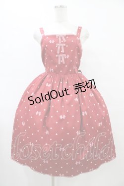 画像1: axes femme kawaii / ハートドット柄ジャンスカ M レッド H-25-09-18-1037-AX-OP-NS-ZH