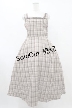 画像1: m petit by misako / AMCHKスクエアネックジャンパースカート L ベージュ H-25-09-18-1038-LO-OP-NS-ZH