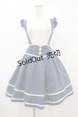 画像1: Amavel / フリルサスペンダー付きスカート Free ブルー H-25-09-18-1040-CA-SK-NS-ZH