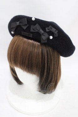 画像3: m petit by misako / AMミニリボンバスクベレー  ブラック/ボルドー H-25-09-18-1004-LO-AC-NS-ZH