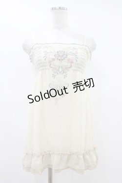 画像1: axes femme / カラー刺繍チュニック M 生成り H-25-09-18-1048-AX-TO-NS-ZH