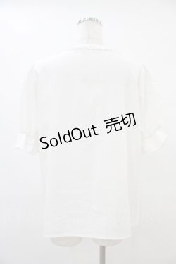 画像2: DearMyLove / スクエアレースアップリボンブラウス L オフ H-25-09-18-1049-EL-BL-NS-ZH