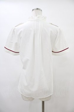 画像2: Amavel / 刺繍入りリボンブローチ&肩章付スタンドブラウス Free オフ H-25-09-18-1050-CA-BL-NS-ZH