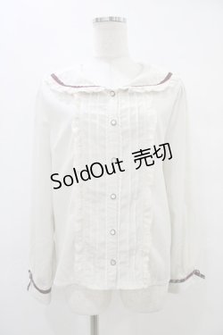 画像1: axes femme / レース襟ブラウス M アイボリー H-25-09-18-1052-AX-BL-NS-ZH