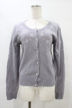 画像1: axes femme / 雪の結晶刺繍カーディガン M ラベンダー H-25-09-18-1054-AX-TO-NS-ZH