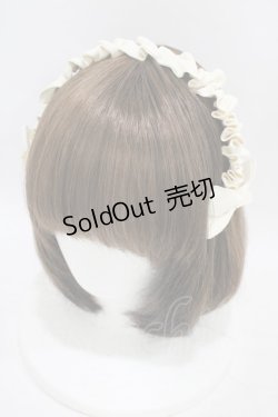 画像1: m petit by misako / ギャザーリボンカチューシャ  アイボリー H-25-09-18-1007-LO-AC-NS-ZH