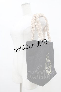 画像2: Maison de FLEUR / フリルハンドルトートバッグ  ブラック H-25-09-18-1018-LO-BG-NS-ZH