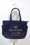 Maison de FLEUR / サイドポケットMトートバッグ  ネイビー H-25-09-18-1019-LO-BG-NS-ZH