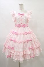 画像1: Angelic Pretty / Melody Frillジャンパースカート Free ピンク H-25-09-18-1024-AP-OP-NS-ZH (1)