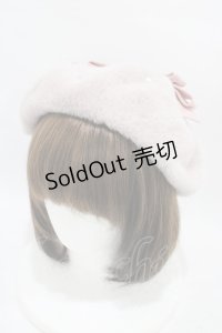 Lovely Tency / 眞白ありすコラボ リボンベレー帽  ピンク H-25-09-18-1003-0-AC-NS-ZH