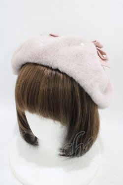 画像1: Lovely Tency / 眞白ありすコラボ リボンベレー帽  ピンク H-25-09-18-1003-0-AC-NS-ZH