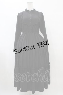 画像1: F&A / フロントピンタックロングティアードワンピース Free BLACK H-25-09-18-1030-LO-OP-NS-ZH