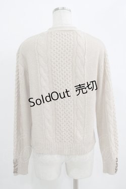 画像3: axes femme / 袖口デザインニットカーディガン S ベージュ H-25-09-18-053-AX-TO-NS-ZH