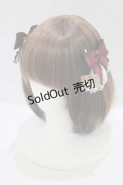 画像1: Amavel / ジャボ付Wリボンクリップ  ボルドー H-25-09-18-068-CA-AC-NS-ZH