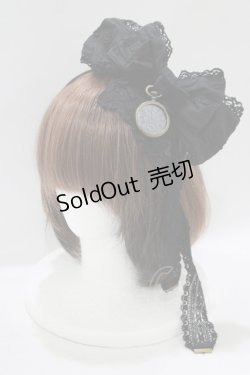 画像1: ALICE and the PIRATES / アリスの時計リボンカチューシャ  ブラック H-25-09-18-075-PA-AC-NS-ZH