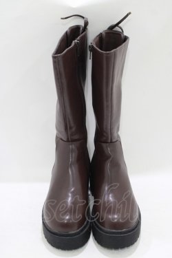 画像1: Fi.n.t / バックレースアップロングブーツ S（22.5〜23cm） BROWN H-25-09-18-080-CA-SH-NS-ZH