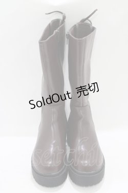 画像1: Fi.n.t / バックレースアップロングブーツ S（22.5〜23cm） BROWN H-25-09-18-080-CA-SH-NS-ZH