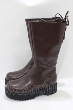 画像2: Fi.n.t / バックレースアップロングブーツ S（22.5〜23cm） BROWN H-25-09-18-080-CA-SH-NS-ZH
