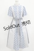axes femme / チェック切替パッチワークワンピース Free サックス H-25-09-18-009-AX-OP-NS-ZH