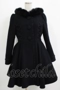 mille fille closet by LODISPOTTO / Melty ribbonフレアーコート M ブラック H-25-09-18-017-LO-CO-NS-ZH