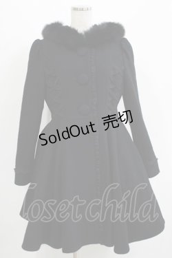 画像1: mille fille closet by LODISPOTTO / Melty ribbonフレアーコート M ブラック H-25-09-18-017-LO-CO-NS-ZH