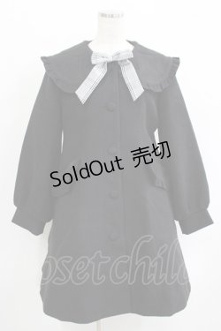 画像1: Amavel / チェックリボンセーラーコート Free ブラック H-25-09-18-023-CA-CO-NS-ZH