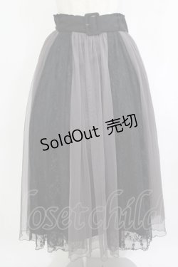 画像1: axes femme / レース×チュールスカート M ブラック/グレー H-25-09-18-024-AX-SK-NS-ZH