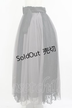 画像2: axes femme / レース×チュールスカート M ブラック/グレー H-25-09-18-024-AX-SK-NS-ZH