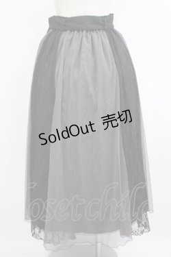 画像3: axes femme / レース×チュールスカート M ブラック/グレー H-25-09-18-024-AX-SK-NS-ZH