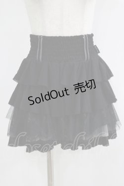画像1: Ozz Croce / 異素材フリルスカート  黒 H-25-09-19-027-OO-SK-KB-ZH