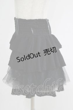 画像2: Ozz Croce / 異素材フリルスカート  黒 H-25-09-19-027-OO-SK-KB-ZH
