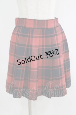 画像1: MILK / TOY CHECKスカート  オータムレッド×ネイビー H-25-09-19-029-ML-SK-KB-ZH