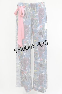 画像1: pays des fees  / サイドレースパンツ  ブルー H-25-09-19-035-PU-PA-KB-ZH