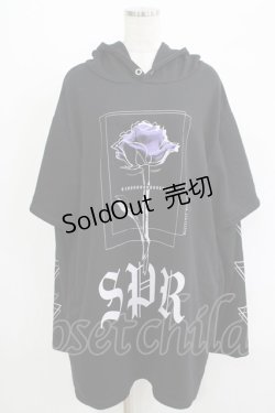 画像1: SEX POT ReVeNGe / レイヤード風ロングプルパーカー L 黒 H-25-09-19-037-SP-TO-KB-ZH