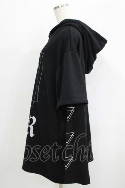 画像2: SEX POT ReVeNGe / レイヤード風ロングプルパーカー L 黒 H-25-09-19-037-SP-TO-KB-ZH