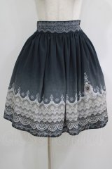 abilletage / グラデーションレーススカート  ミディアム丈ブラック H-25-09-19-004-GO-SK-KB-ZH
