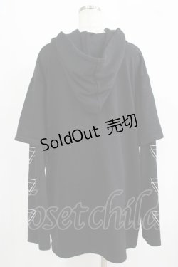 画像3: SEX POT ReVeNGe / レイヤード風ロングプルパーカー L 黒 H-25-09-19-037-SP-TO-KB-ZH