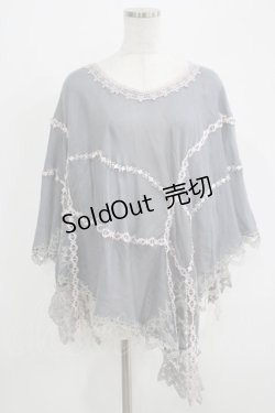 画像1: OZZ ANGELO / ケープポンチョ  グレー H-25-09-19-039-OO-TO-KB-ZT1018E