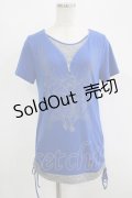 Rozen Kavalier / サイドギャザーカットソー  青 H-25-09-19-040-OO-TO-KB-ZH