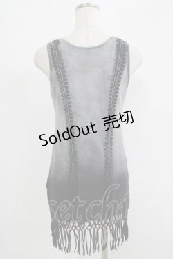 画像3: Ozz Croce / プリント刺繍フリンジタンク  グレー H-25-09-19-045-OO-TO-KB-ZH