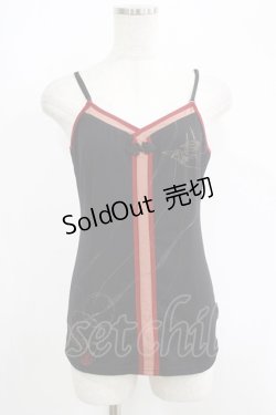 画像1: Ozz oneste / チャイナボタンキャミソール  黒 H-25-09-19-046-OO-TO-KB-ZT1018E