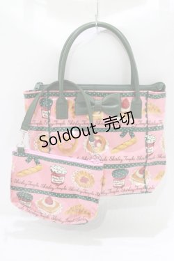 画像1: Shirley Temple / ベーカリートート＆ポーチ  ピンク×グリーン H-25-09-19-050-ET-BG-KB-ZH