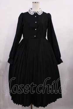 画像1: m petit by misako / AM*レースエリプリーツワンピース M ブラック H-25-09-19-1004-LO-OP-NS-ZH