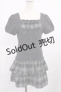 Bubbles / リボンデニムワンピース M ブラック H-25-09-19-1010-CA-OP-NS-ZH