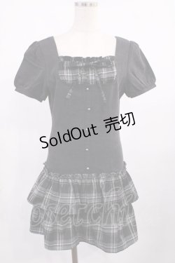 画像1: Bubbles / リボンデニムワンピース M ブラック H-25-09-19-1010-CA-OP-NS-ZH