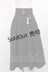 an another angelus / ダブルベルトタックフレアースカート Free BLACK H-25-09-19-1015-CA-SK-NS-ZH