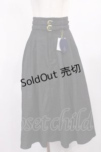 an another angelus / ダブルベルトタックフレアースカート Free BLACK H-25-09-19-1015-CA-SK-NS-ZH