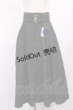 画像1: an another angelus / ダブルベルトタックフレアースカート Free BLACK H-25-09-19-1015-CA-SK-NS-ZH